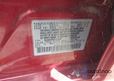 2015 Nissan Sentra Fe+ S/S/Sl/Sr/Sv из США, поврежденный, VIN 3N1AB7AP5FY256526